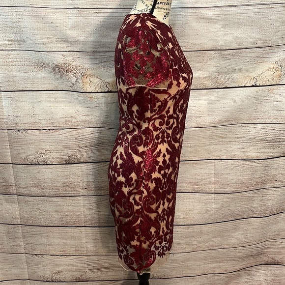 Dress the Population Dress Sequins Lace Sheer Size Small - Picture 4 of 8